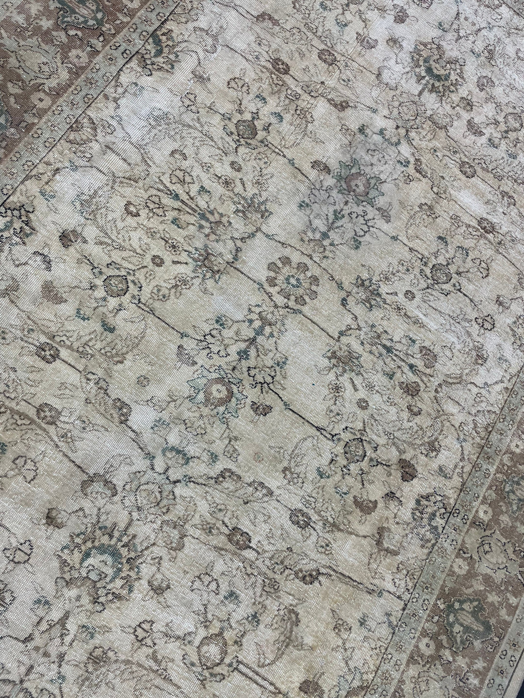 Blue Turkish Vintage Rug 7' 6" x 10' 10" Hand-Knotted | No. WR79484