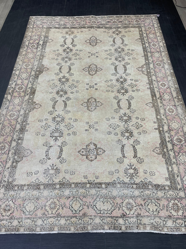 Blue Turkish Vintage Rug 6' 10" x 10' 4" Hand-Knotted | No. WR83956