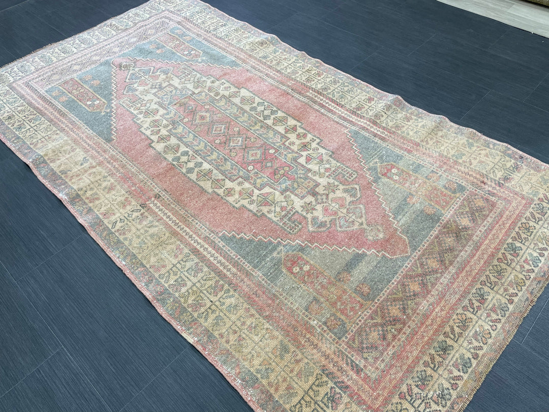 Beige Turkish Oushak Rug 3' 10" x 7' Hand-Knotted view