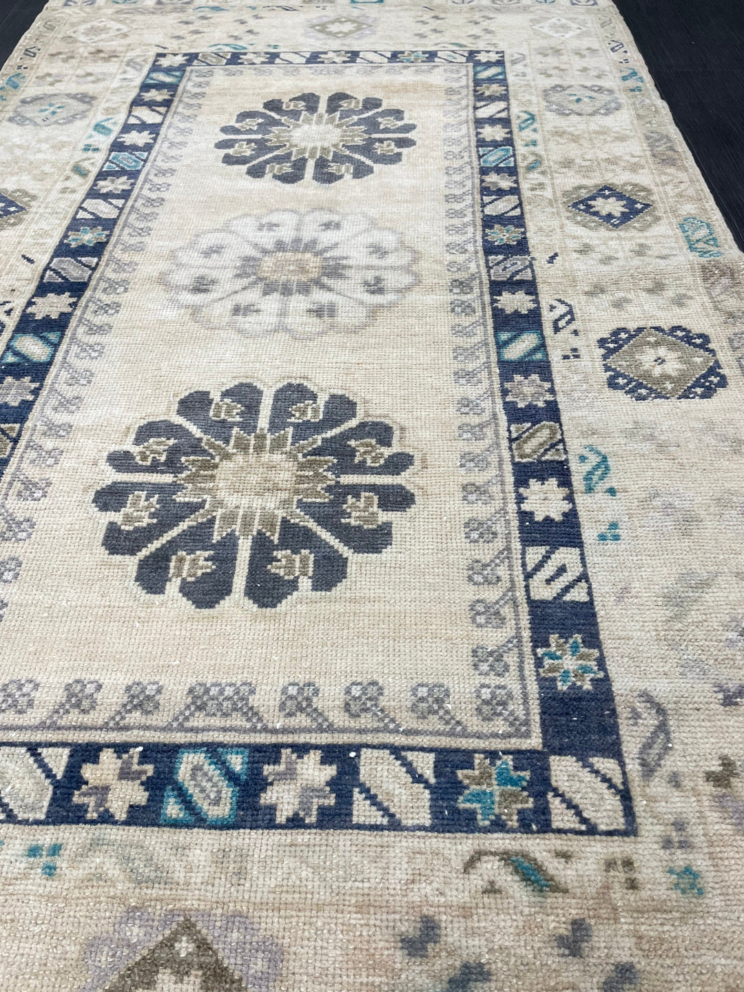 Beige Turkish Oushak Rug 3' 7" x 6' 3" Hand-Knotted view