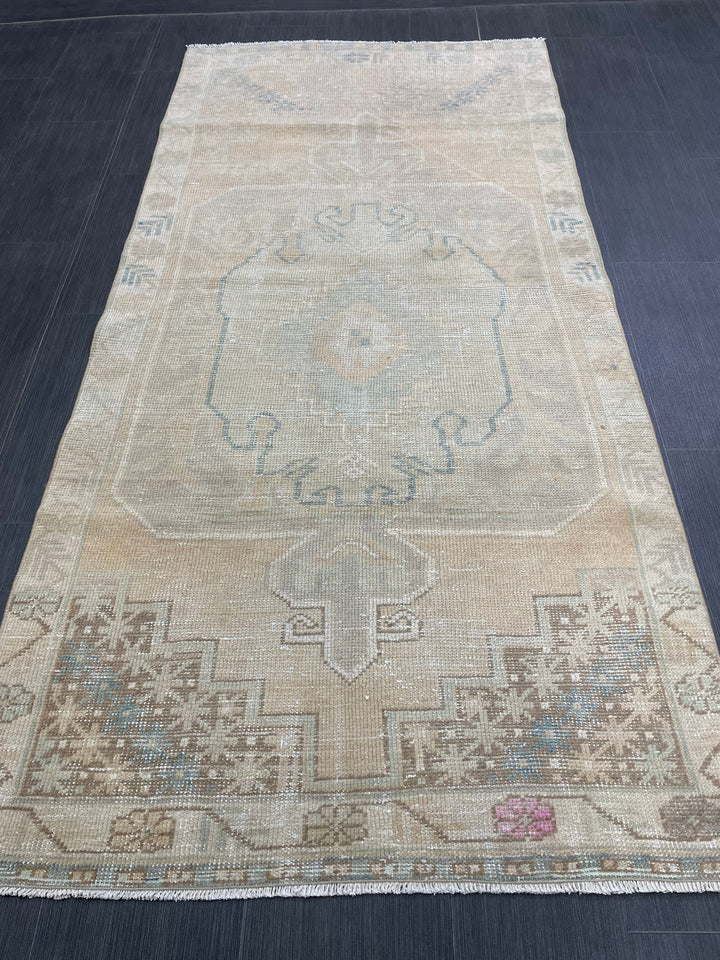 Rust Turkish Runner Rug 3' 5" x 7' 1" Hand-Knotted border