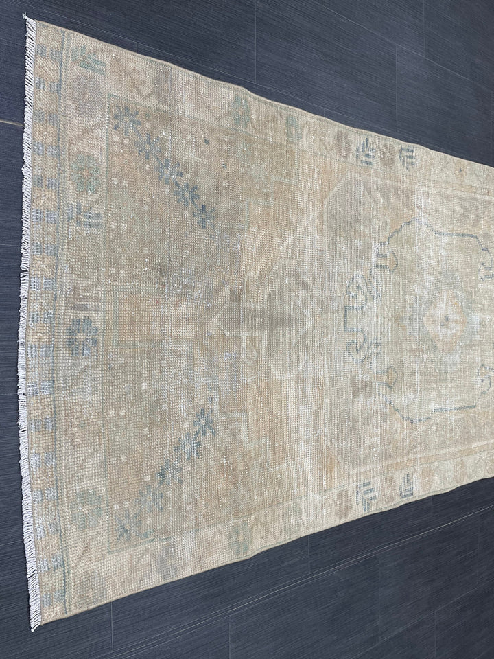 Rust Turkish Runner Rug 3' 5" x 7' 1" Hand-Knotted reverse