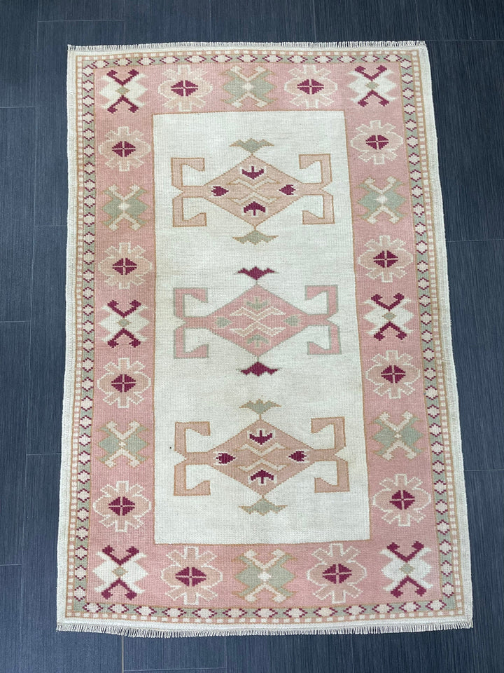 Pink Turkish Runner Rug 2' 9" x 4' 3" Hand-Knotted view