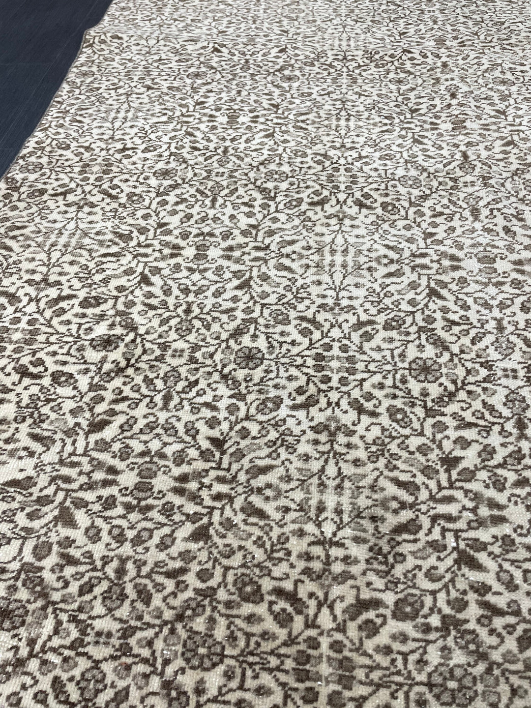Rust Turkish Runner Rug 4' 8" x 9' 2" Hand-Knotted reverse
