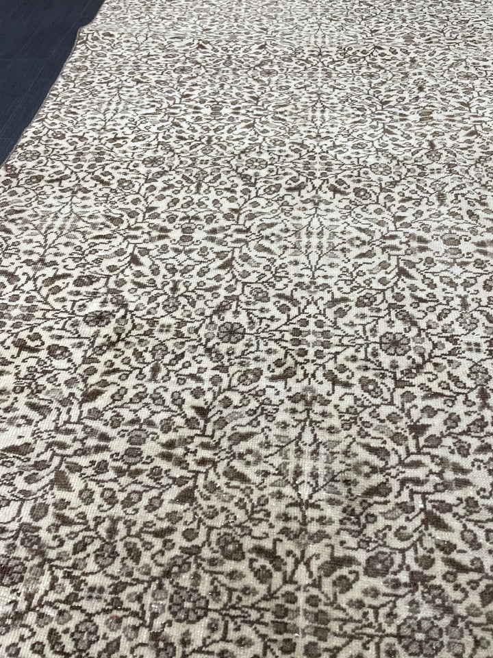 Rust Turkish Runner Rug 4' 8" x 9' 2" Hand-Knotted reverse