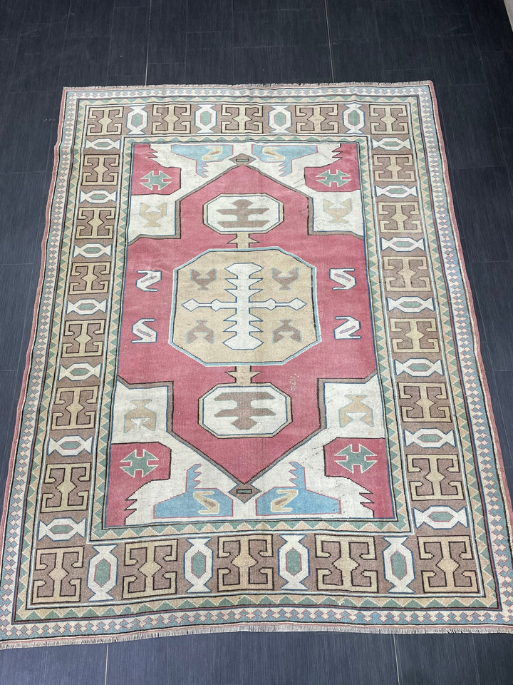 Beige Turkish Oushak Rug 6' 1" x 8' Hand-Knotted view