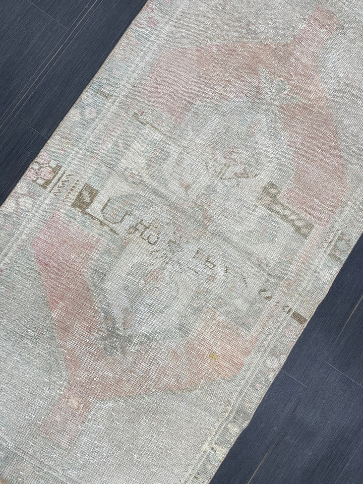 Rust Turkish Runner Rug 2' 6" x 4' 11" Hand-Knotted texture