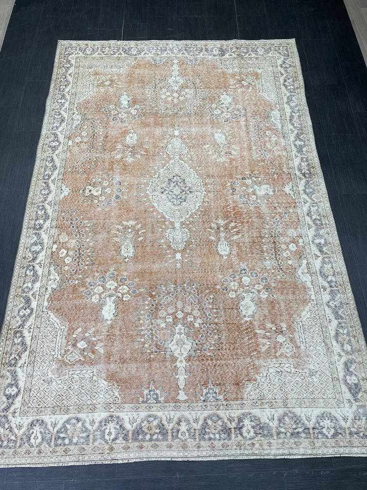 Tan Turkish Oushak Rug 6' 3" x 9' 9" Hand-Knotted view