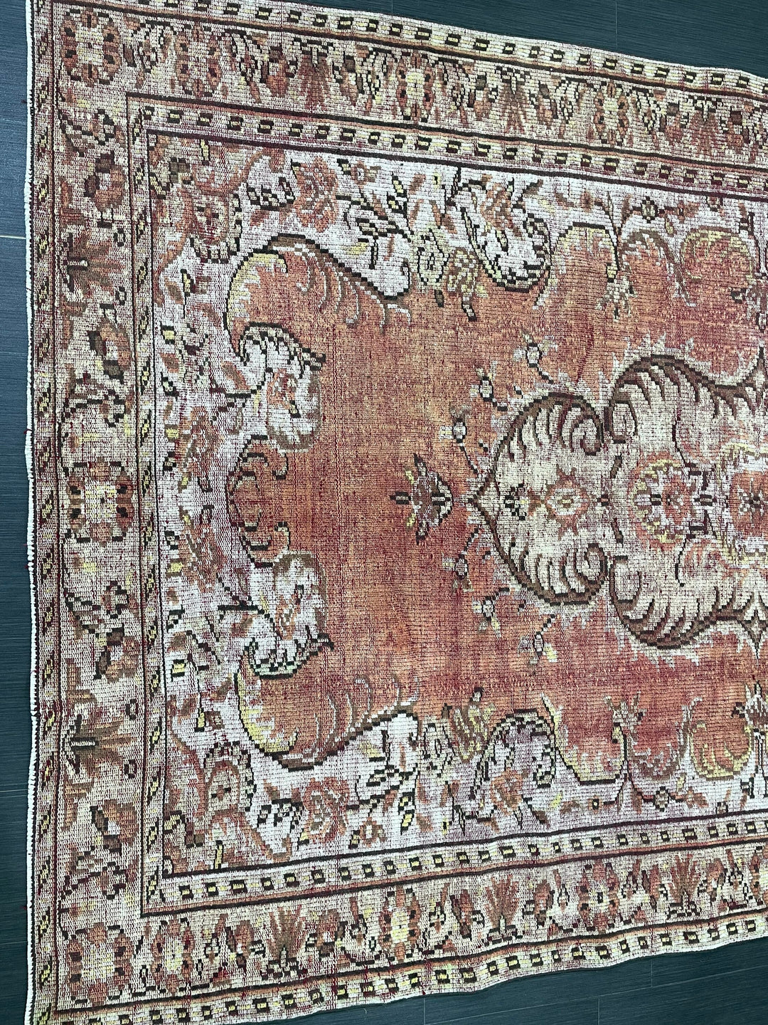 Beige Turkish Oushak Rug 6' 5" x 9' 3" Hand-Knotted | No. WR46789