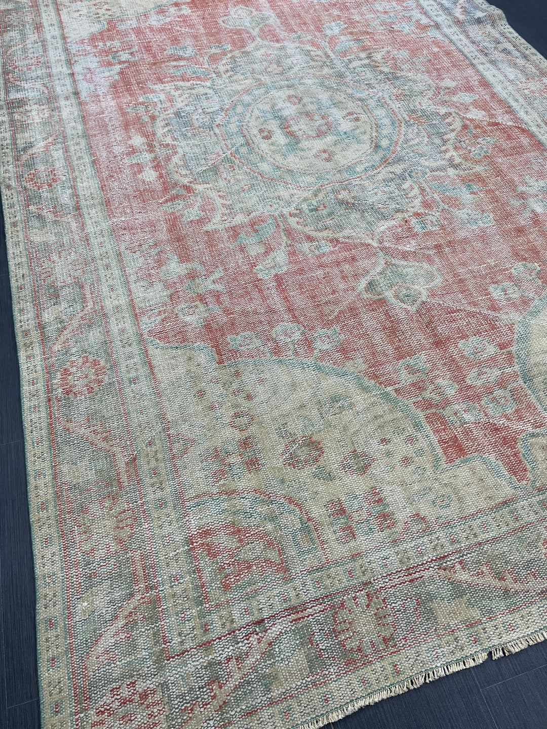 Pink Turkish Oushak Rug 6' 2" x 10' Hand-Knotted view