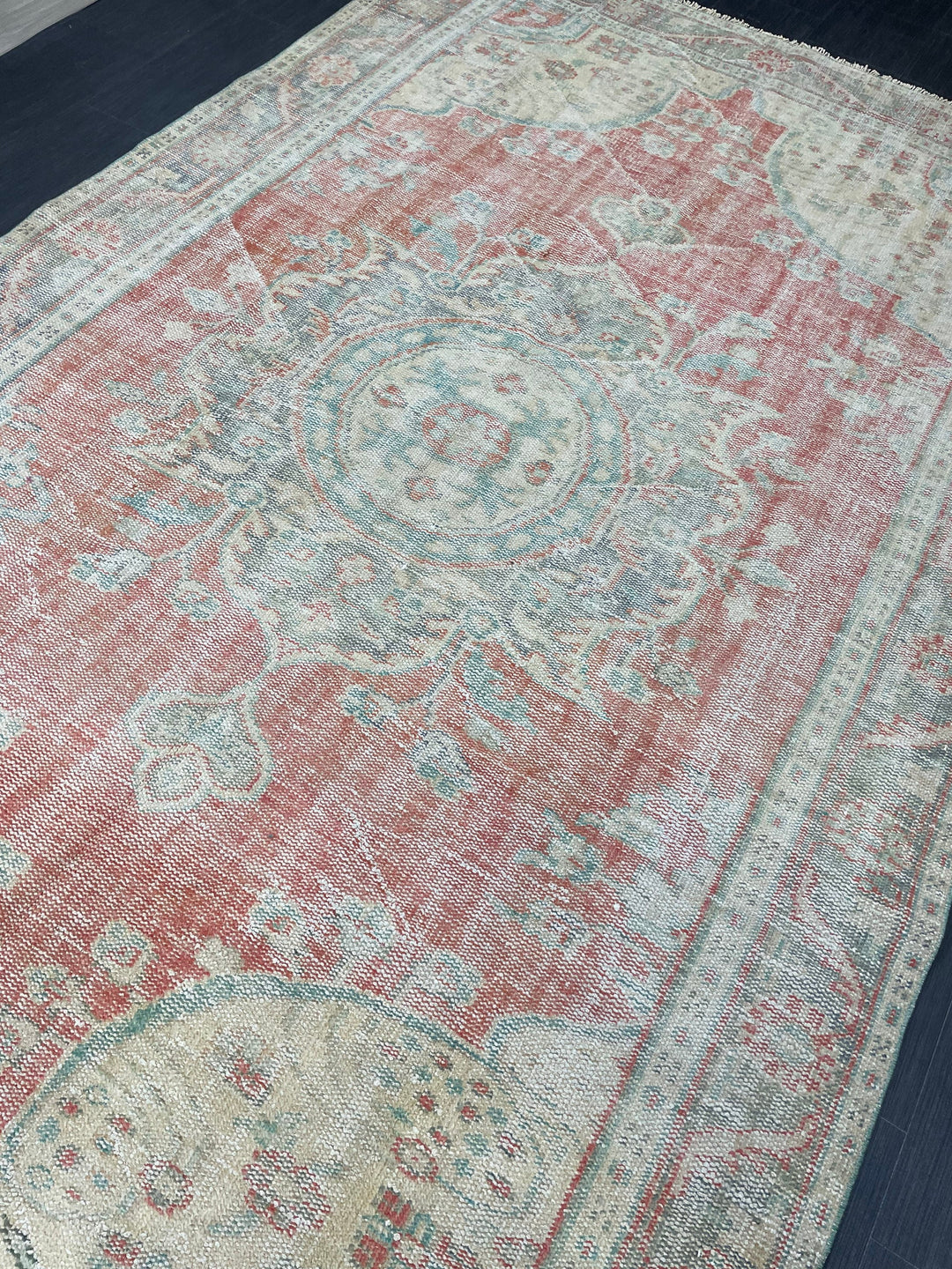 Pink Turkish Oushak Rug 6' 2" x 10' Hand-Knotted view 9