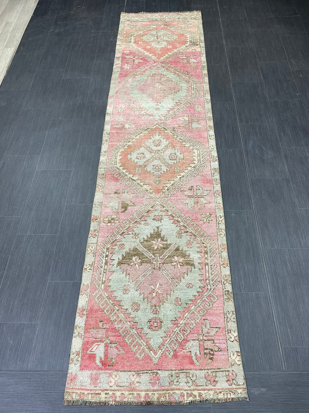 Brown Turkish Runner Rug 2' 8" x 11' Hand-Knotted | No. WR79290