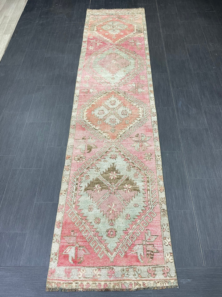 Brown Turkish Runner Rug 2' 8" x 11' Hand-Knotted | No. WR79290