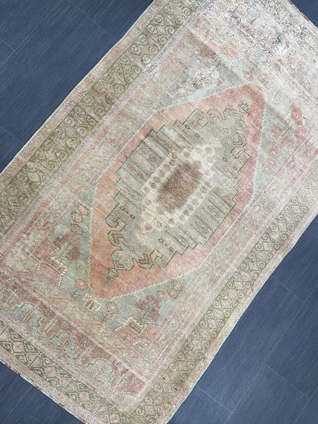 Beige Turkish Oushak Rug 3' 3" x 5' 7" Hand-Knotted view