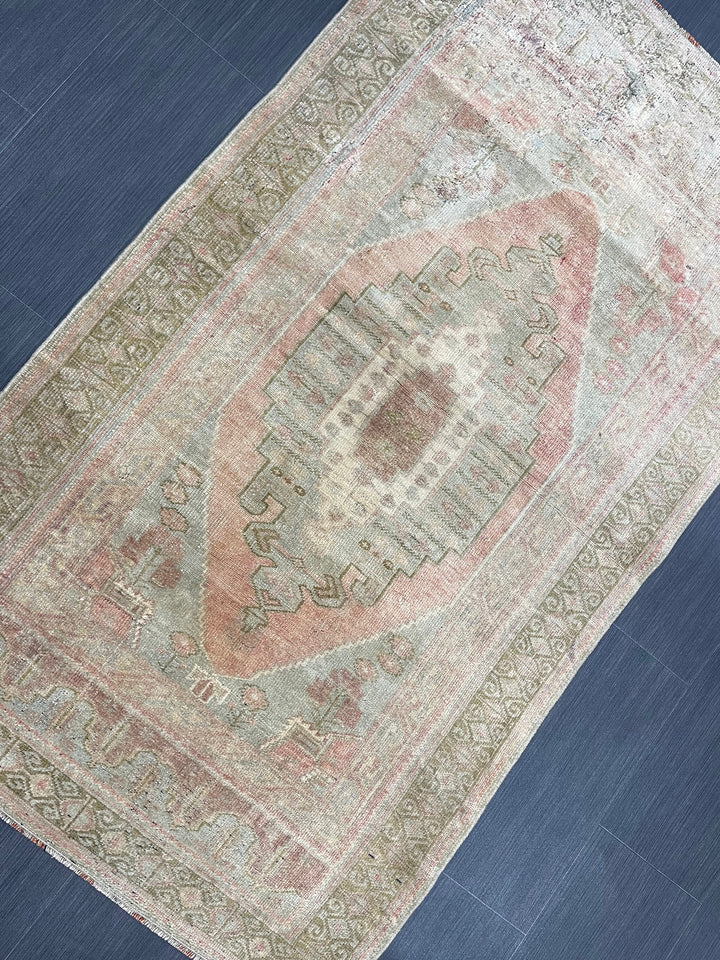 Beige Turkish Oushak Rug 3' 3" x 5' 7" Hand-Knotted view