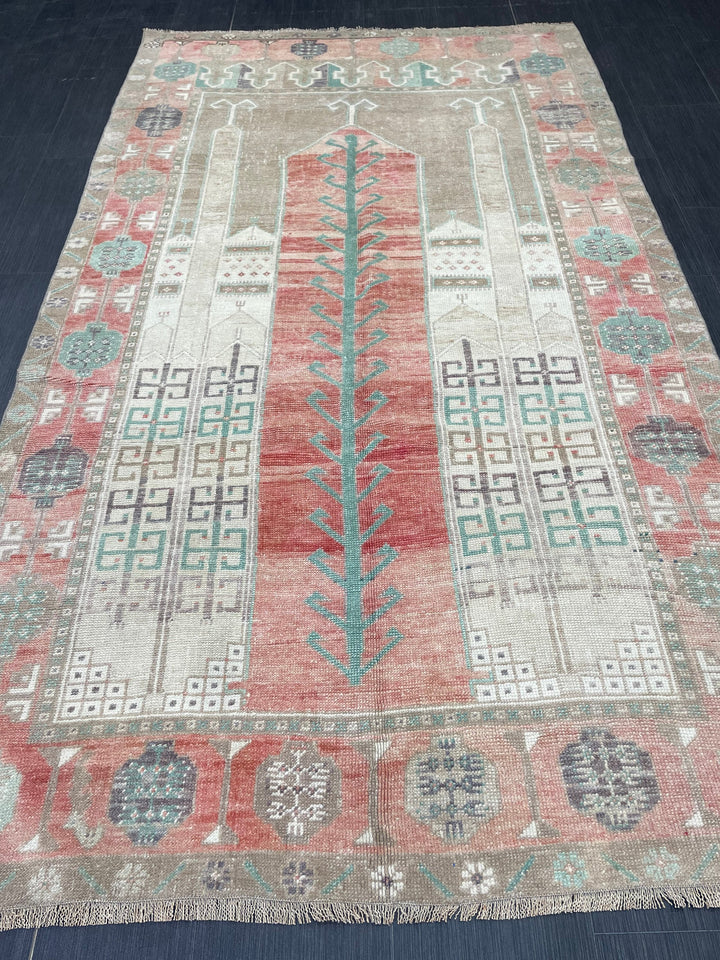 Beige Turkish Oushak Rug 4' 9" x 8' 4" Hand-Knotted view 9