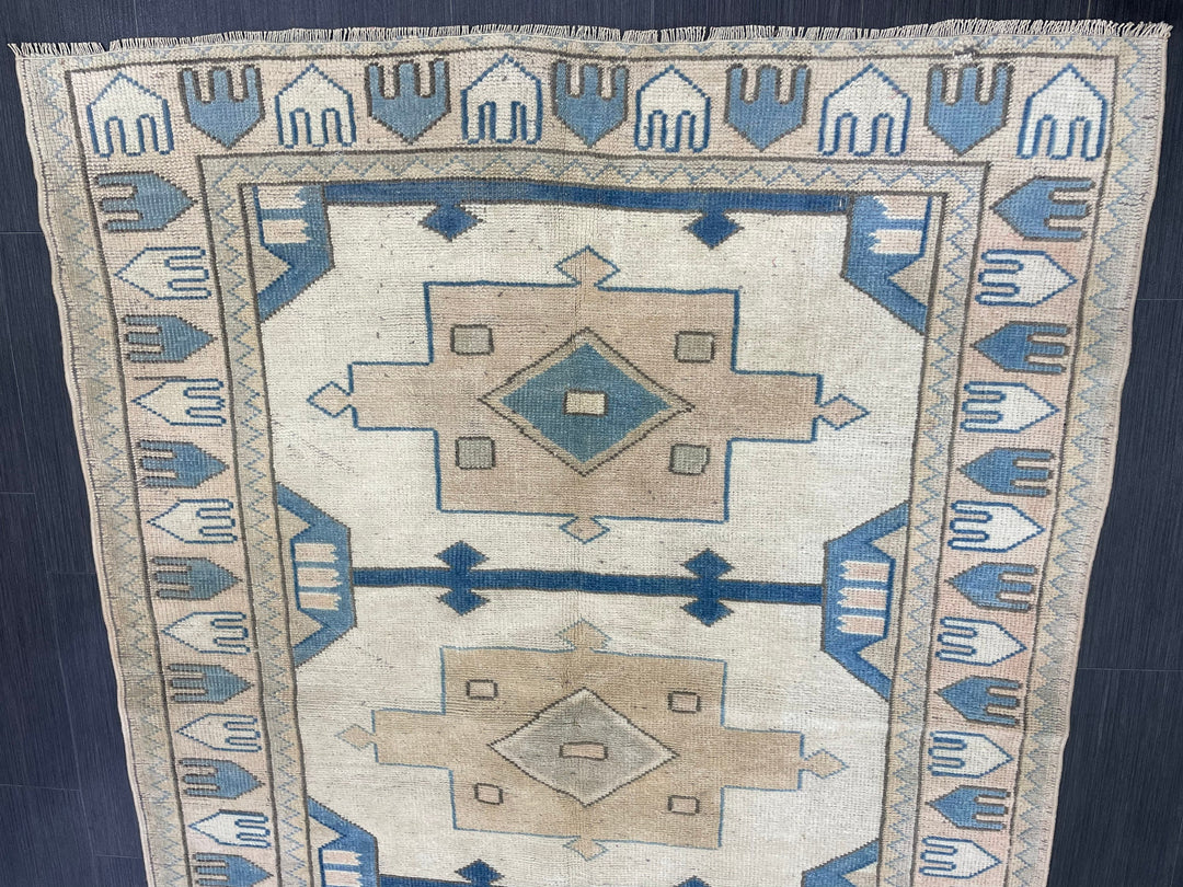 Blue Turkish Oushak Rug 4' 8" x 6' 3" Hand-Knotted | No. WR15623