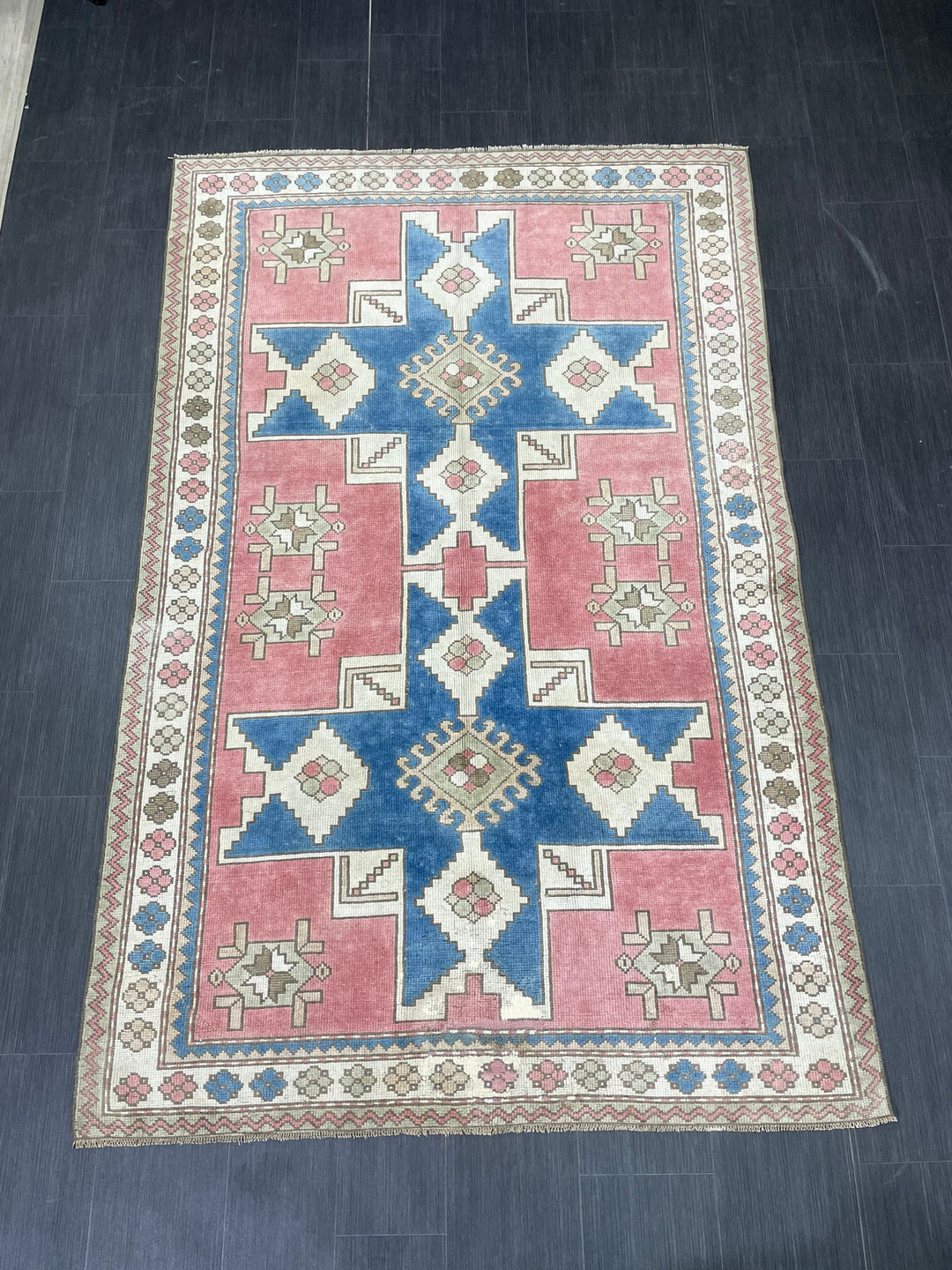 Blue Turkish Oushak Rug 5' 1" x 7' 10" Hand-Knotted | No. WR69383