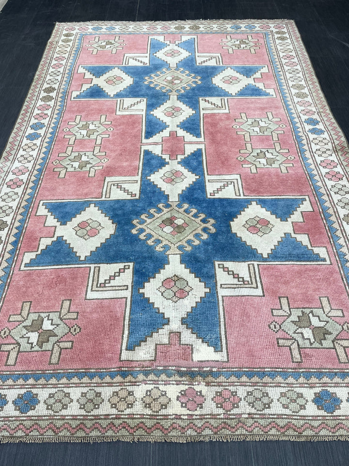 Blue Turkish Oushak Rug 5' 1" x 7' 10" Hand-Knotted | No. WR69383