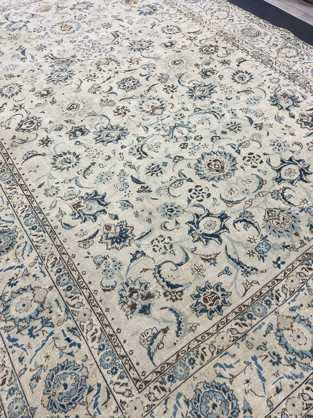 Rust Turkish Oushak Rug 7' 7" x 10' 11" Hand-Knotted pattern