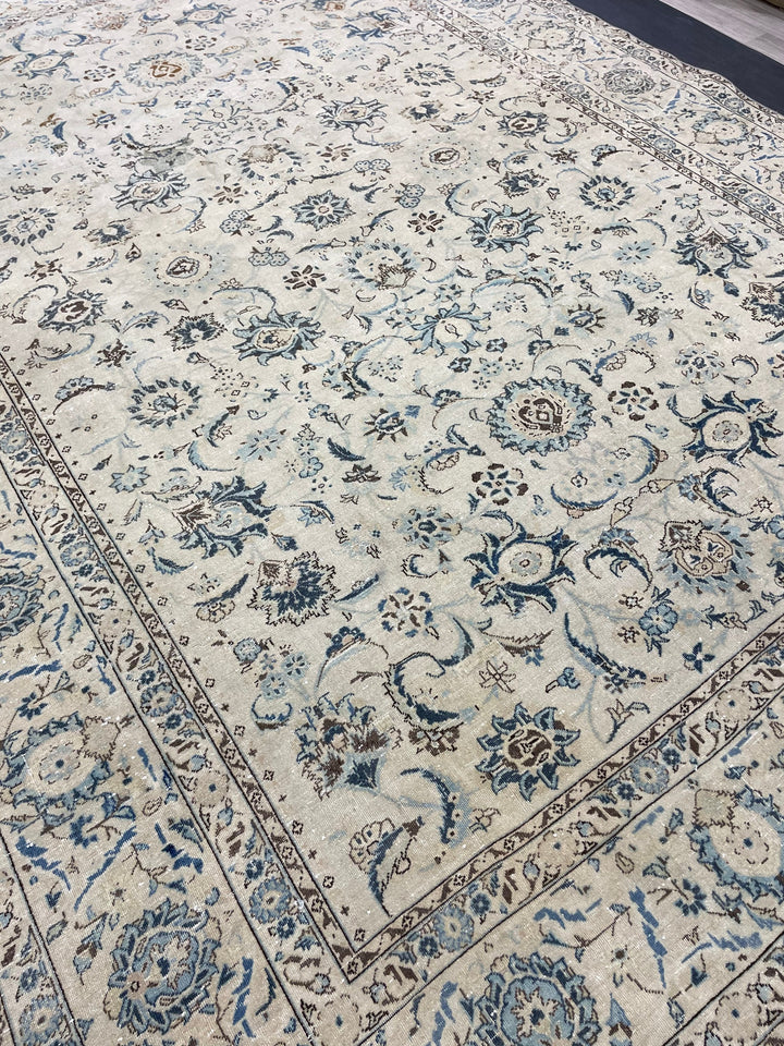 Rust Turkish Oushak Rug 7' 7" x 10' 11" Hand-Knotted pattern