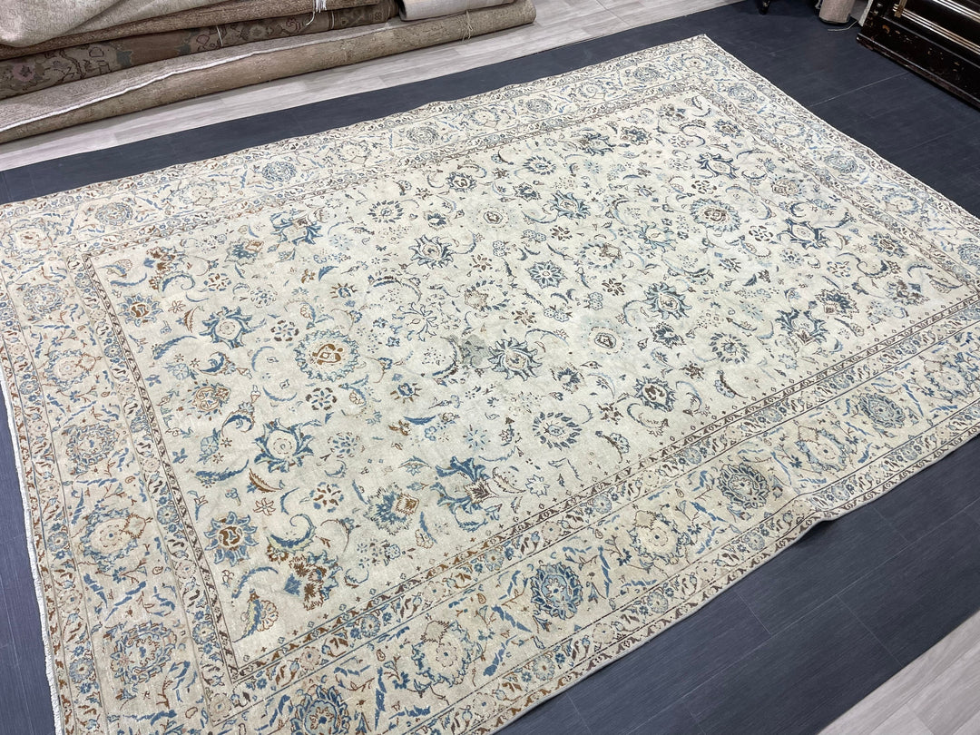 Rust Turkish Oushak Rug 7' 7" x 10' 11" Hand-Knotted border