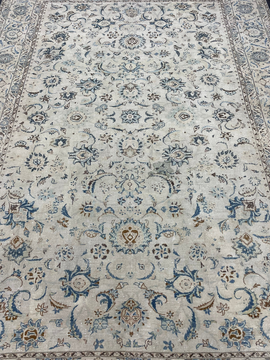 Rust Turkish Oushak Rug 7' 7" x 10' 11" Hand-Knotted texture