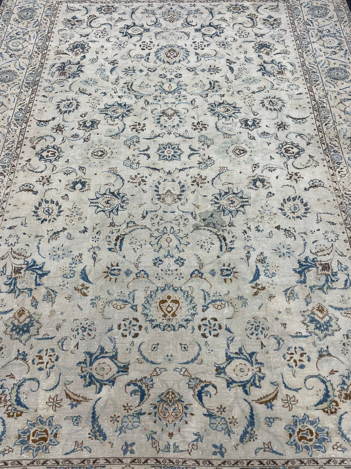 Rust Turkish Oushak Rug 7' 7" x 10' 11" Hand-Knotted texture