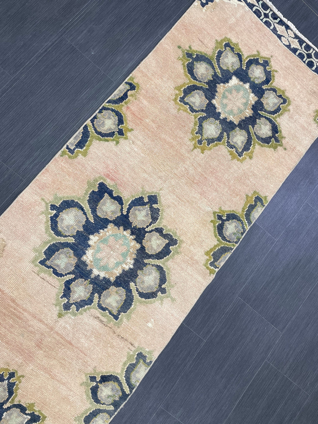 Turkish Runner Rug 2' 5" x 10' 6" Hand-Knotted reverse