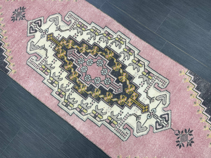 Turkish Runner Rug 2' 4" x 8' Hand-Knotted close-up