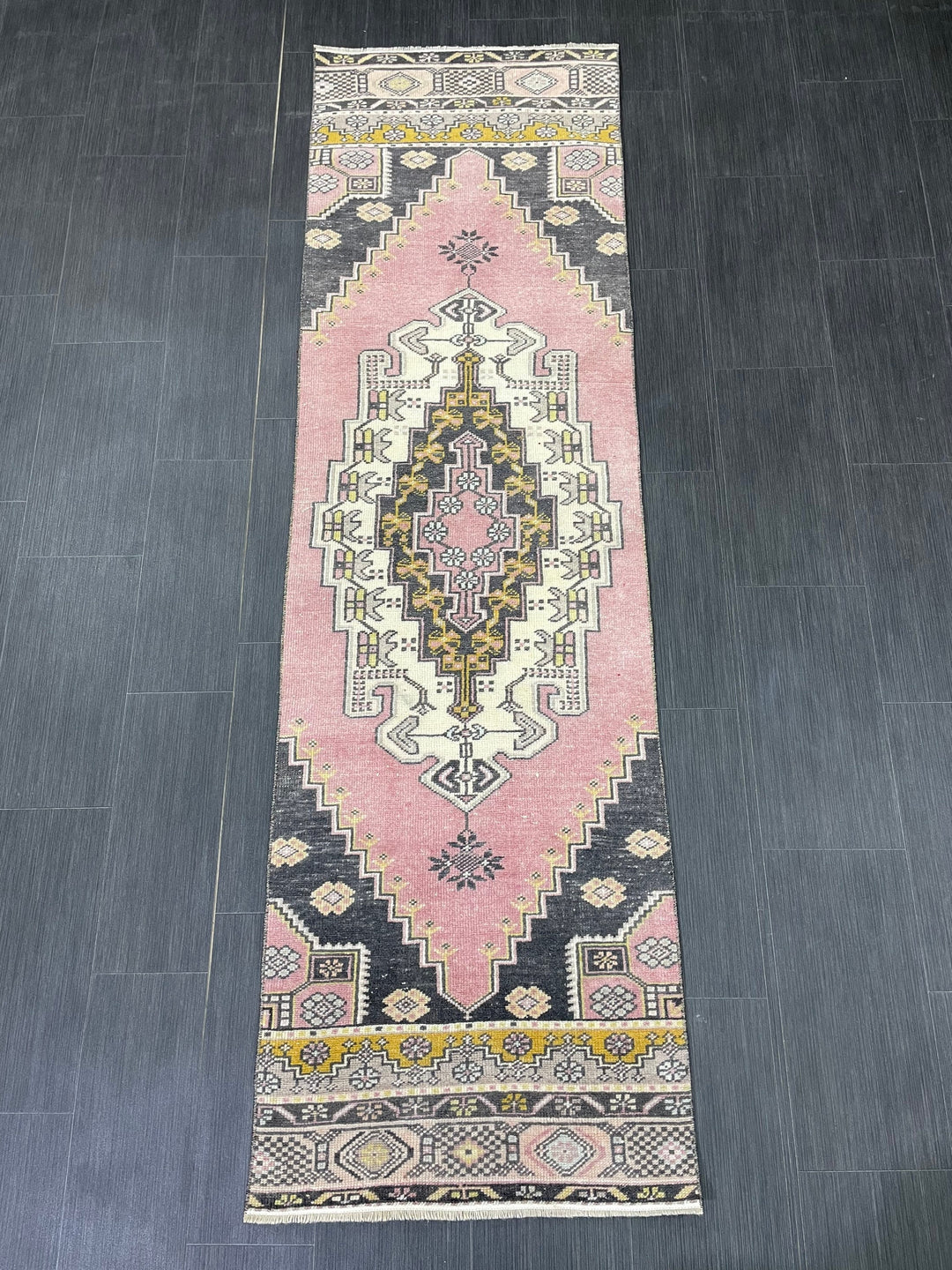 Turkish Runner Rug 2' 4" x 8' Hand-Knotted pattern