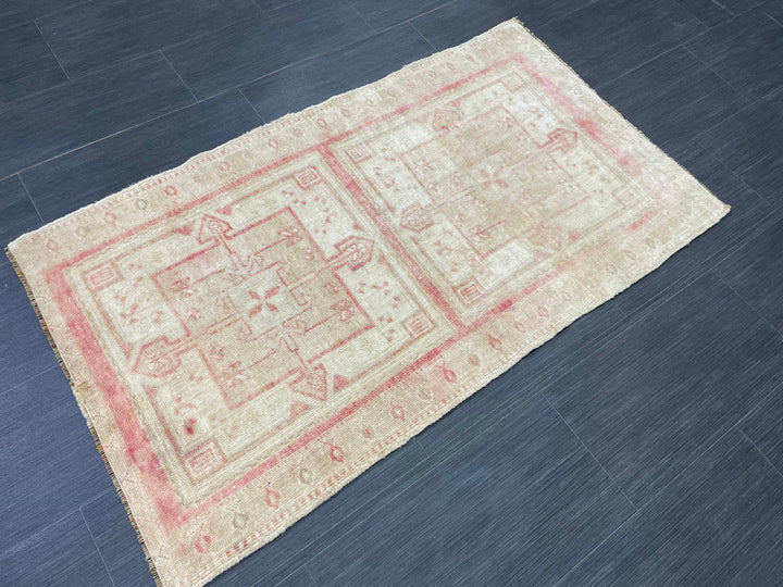 Pink Turkish Oushak Rug 4' 3" x 7' 2" Hand-Knotted