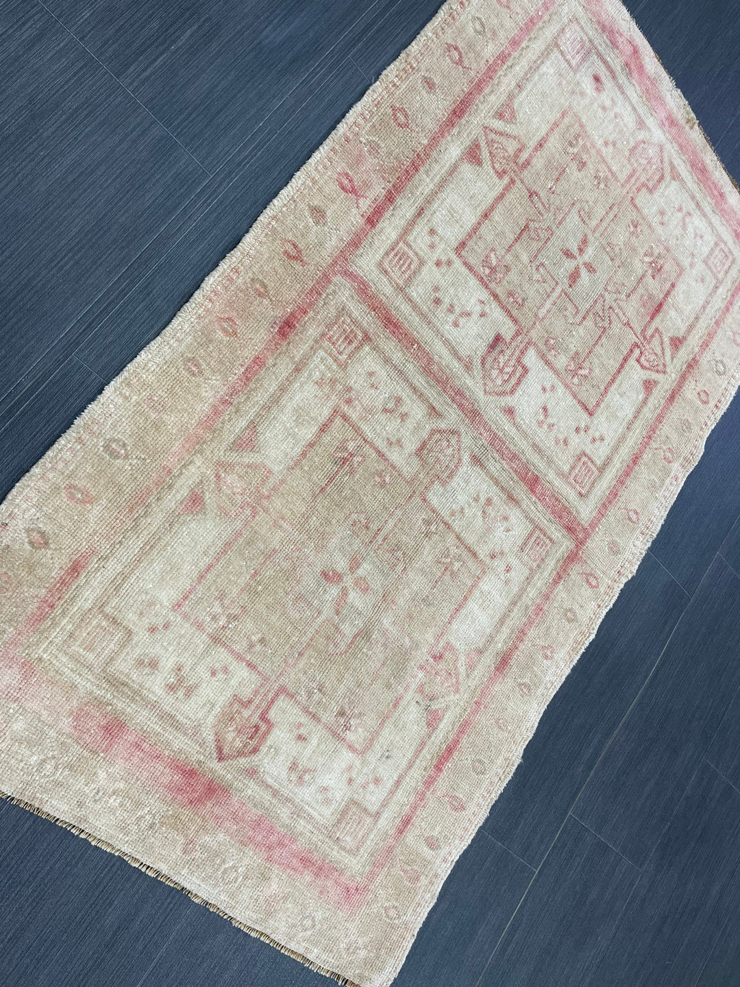 Pink Turkish Oushak Rug 4' 3" x 7' 2" Hand-Knotted view
