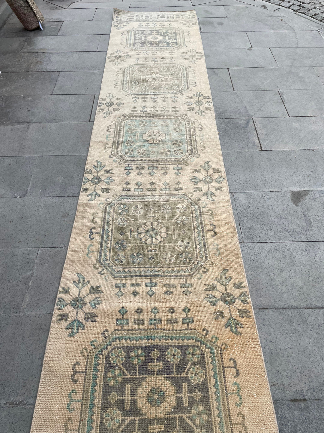 Beige Turkish Runner Rug 2' 5" x 20' 2" Hand-Knotted view 9
