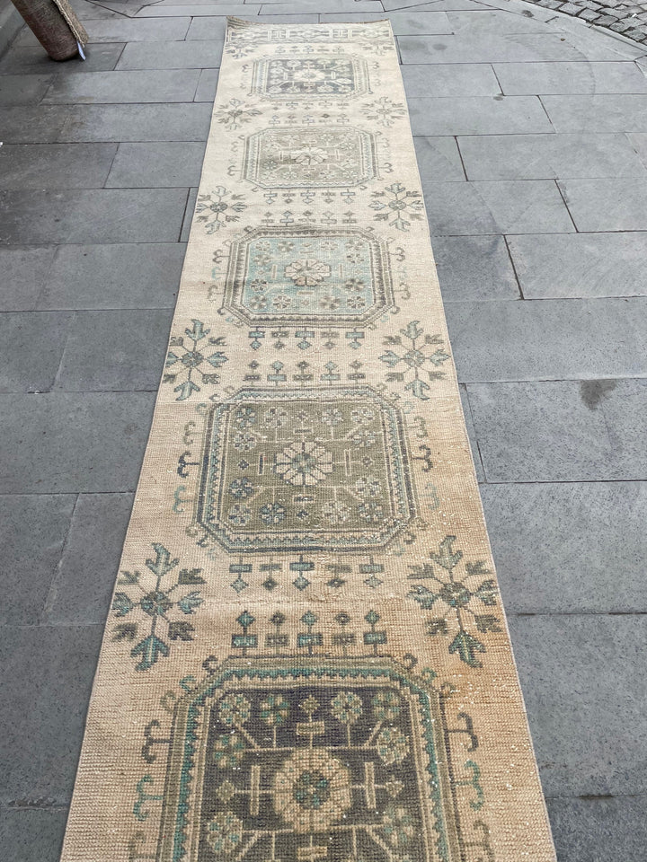 Beige Turkish Runner Rug 2' 5" x 20' 2" Hand-Knotted view 9