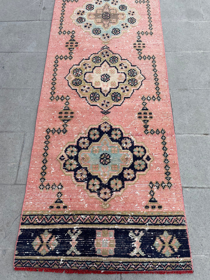Pink Turkish Runner Rug 2' 8" x 20' 4" Hand-Knotted view 9