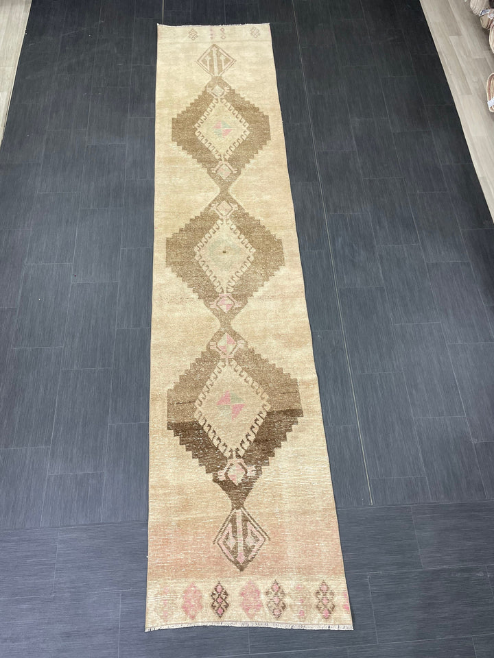 Pink Turkish Runner Rug 2' 7" x 12' 3" Hand-Knotted view 9