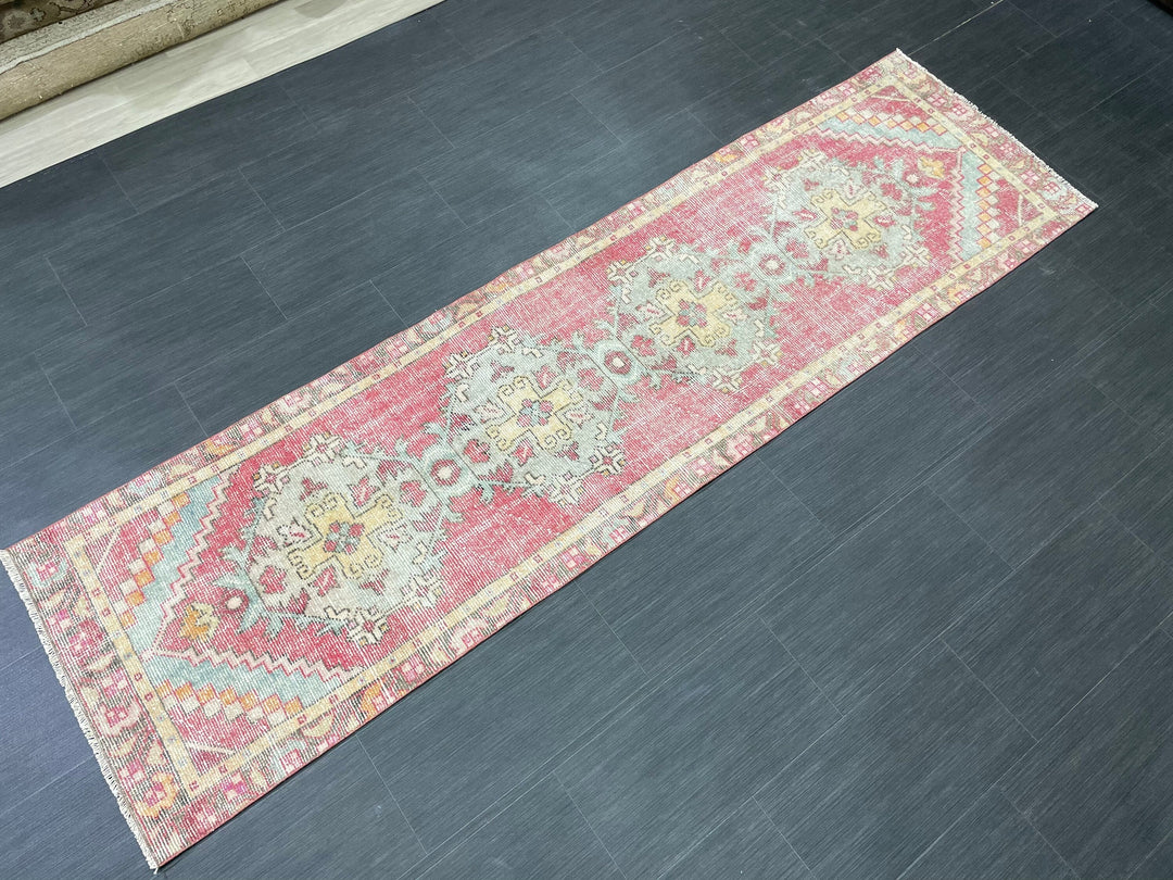 Beige Turkish Runner Rug 2' 4" x 8' 6" Hand-Knotted view 9