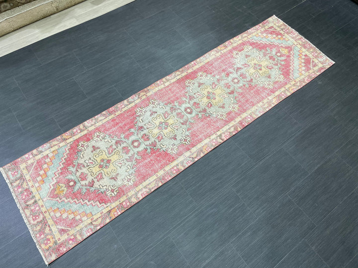 Beige Turkish Runner Rug 2' 4" x 8' 6" Hand-Knotted view 9