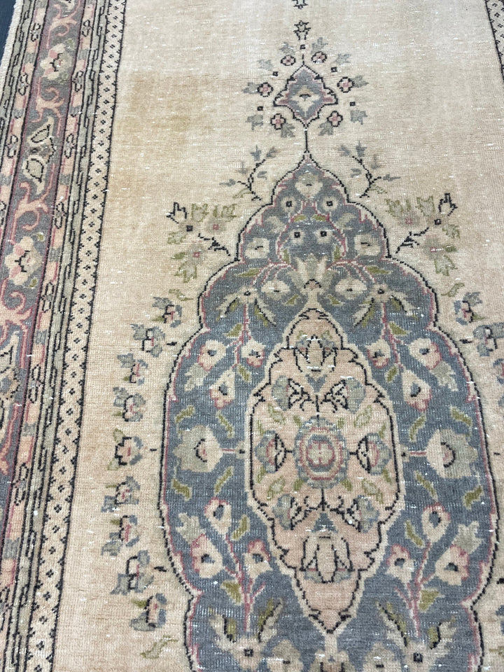 Beige Turkish Runner Rug 2' 9" x 12' 11" Hand-Knotted view