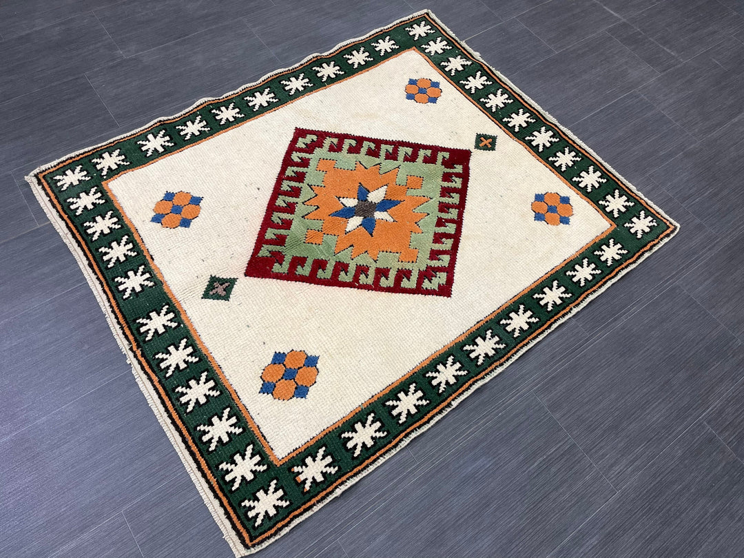 Rust Turkish Oushak Rug 3' 6" x 4' 3" Hand-Knotted view