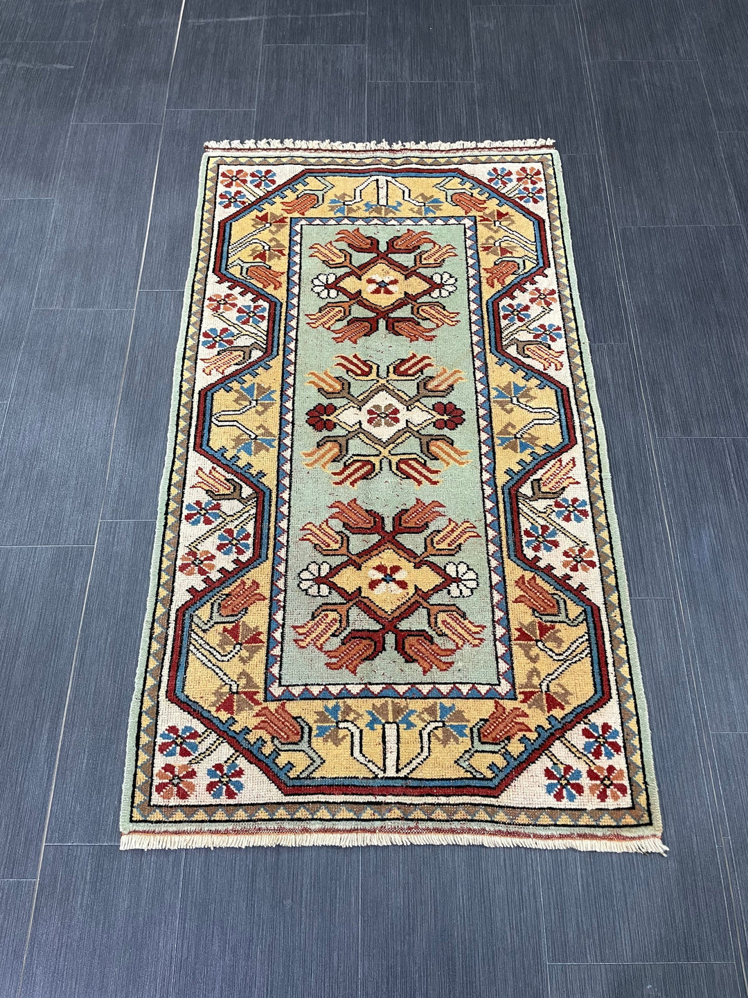 Rust Turkish Oushak Rug 2' 6" x 4' 6" Hand-Knotted texture