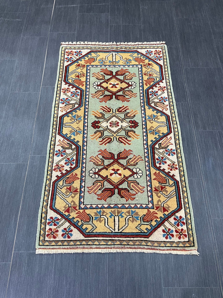 Rust Turkish Oushak Rug 2' 6" x 4' 6" Hand-Knotted texture