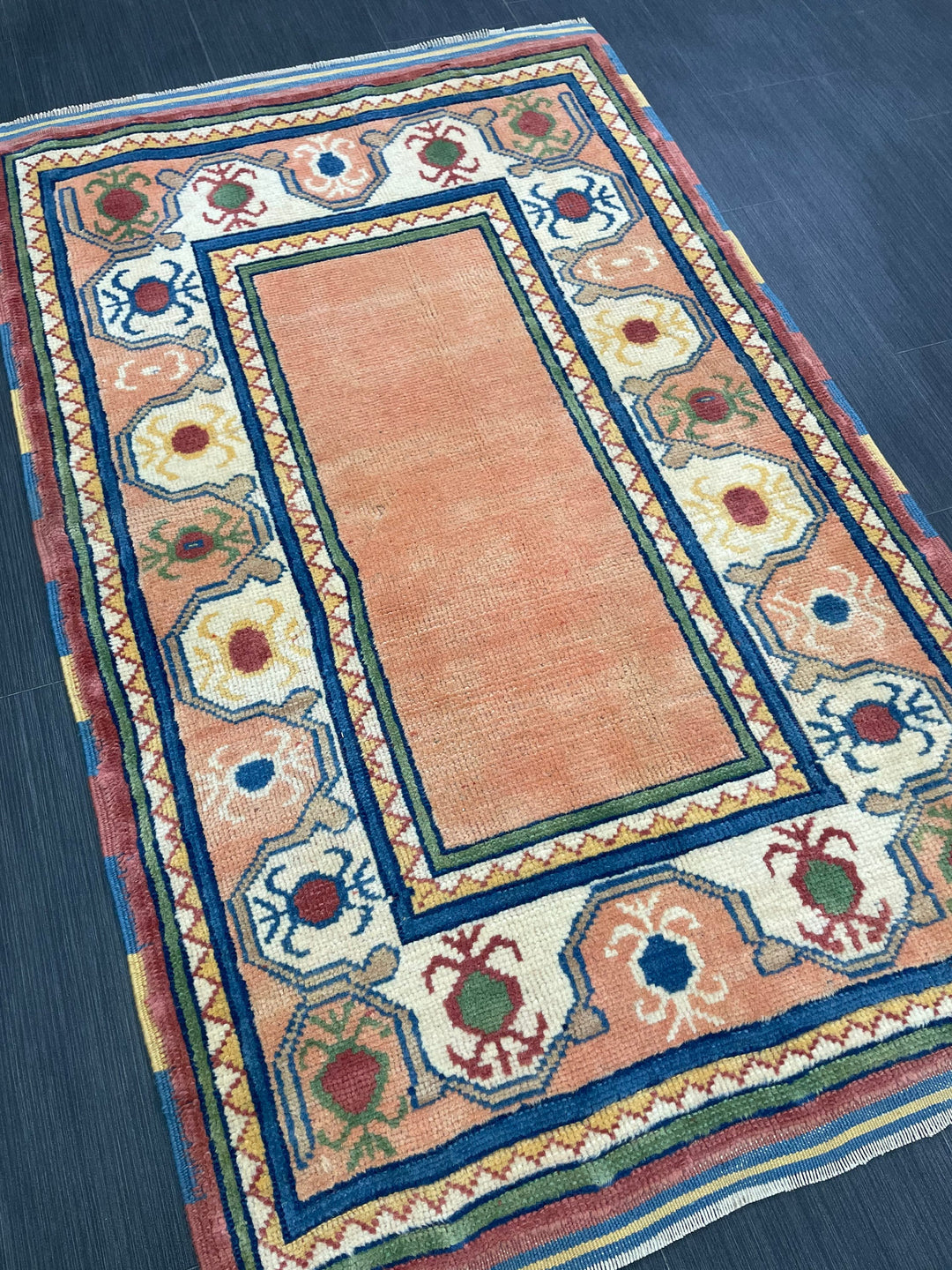 Rust Turkish Runner Rug 2' 11" x 4' 8" Hand-Knotted border