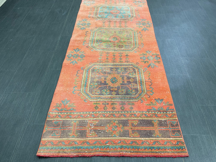 Red Turkish Runner Rug 2' 9" x 11' 1" Hand-Knotted view