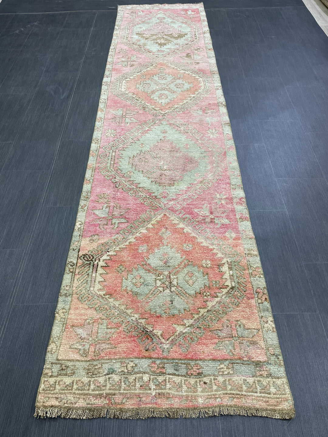 Brown Turkish Runner Rug 2' 8" x 11' Hand-Knotted | No. WR79290