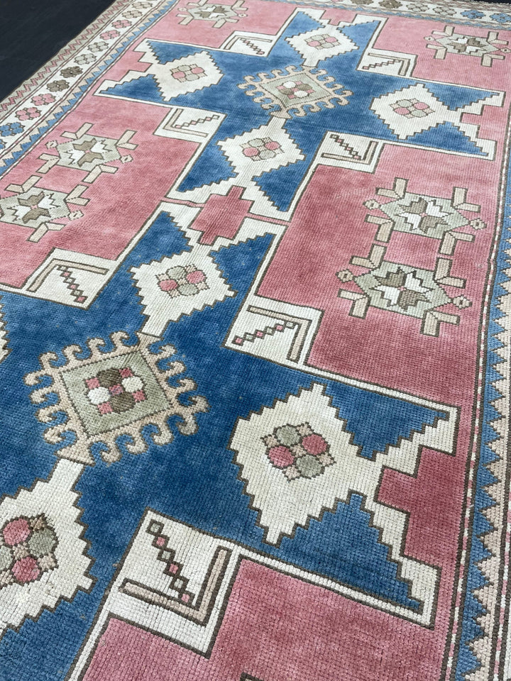 Blue Turkish Oushak Rug 5' 1" x 7' 10" Hand-Knotted | No. WR69383