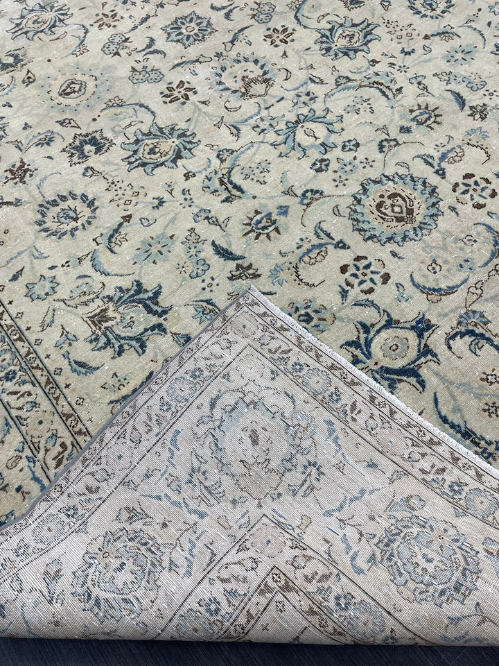 Rust Turkish Oushak Rug 7' 7" x 10' 11" Hand-Knotted reverse