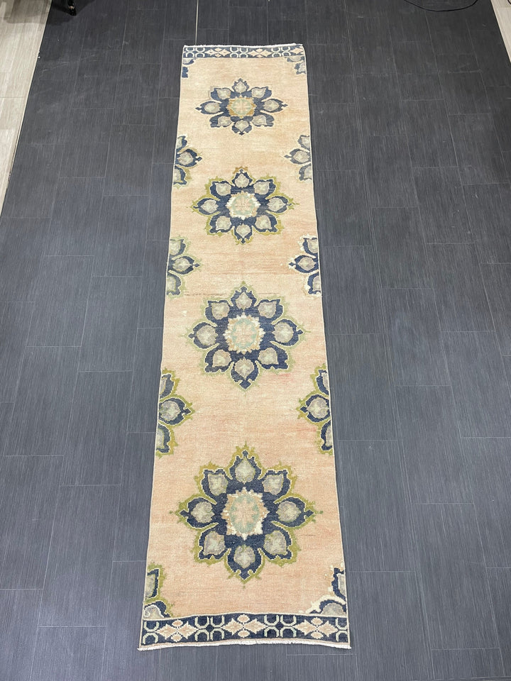 Turkish Runner Rug 2' 5" x 10' 6" Hand-Knotted field