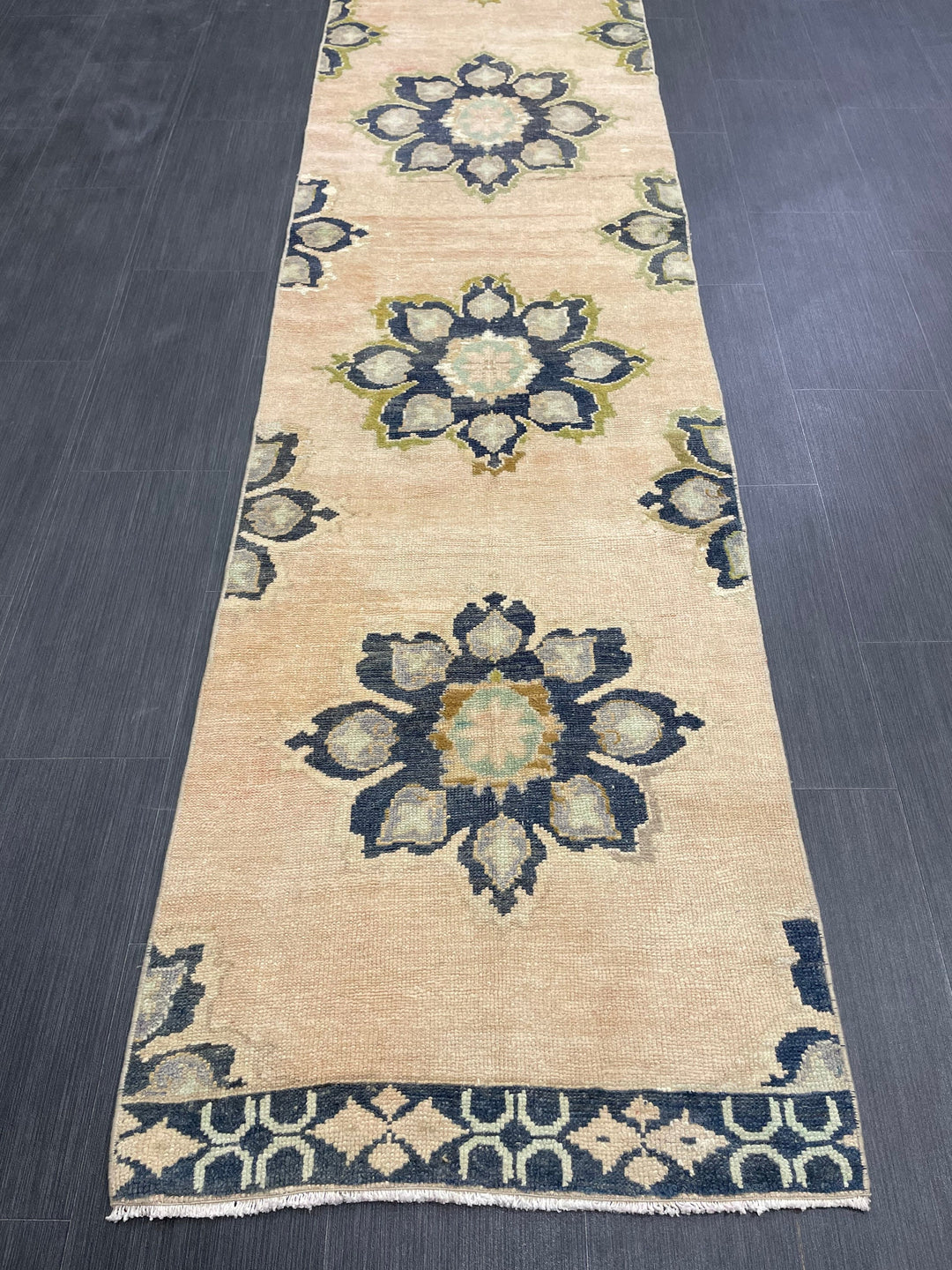 Turkish Runner Rug 2' 5" x 10' 6" Hand-Knotted pattern